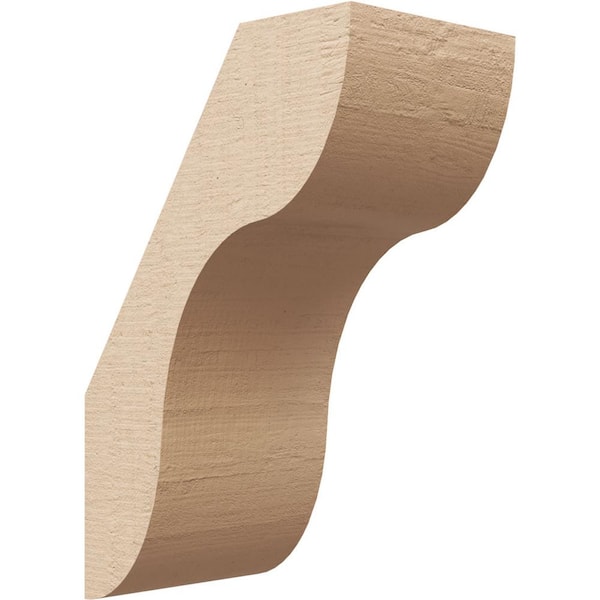 Ekena Millwork 5 in. x 12 in. x 8 in. Carmel Rough Cedar Woodgrain Timberthane Polyurethane Knee Brace, Primed