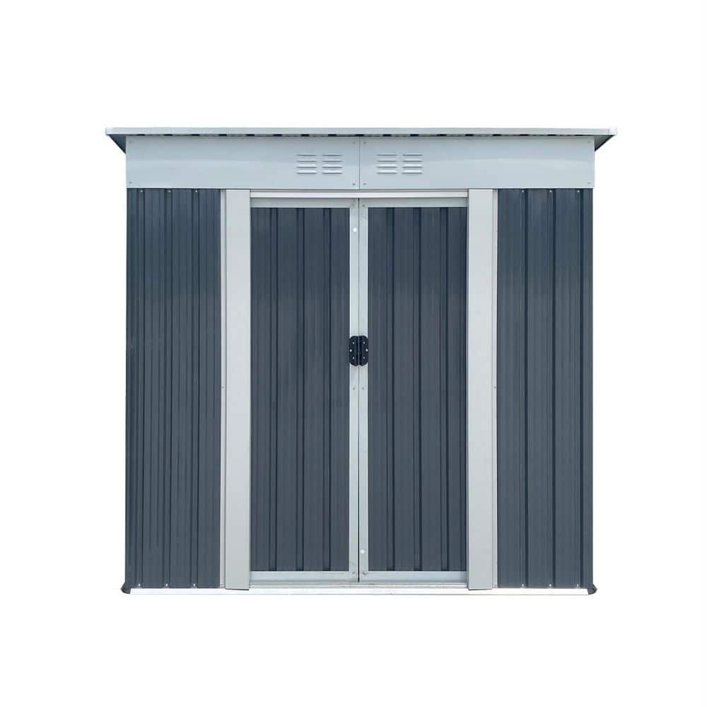 Garden Metal Storage Shed, 70.5 in. W x 49.8 in. D x 70.7 in. H Gray ...