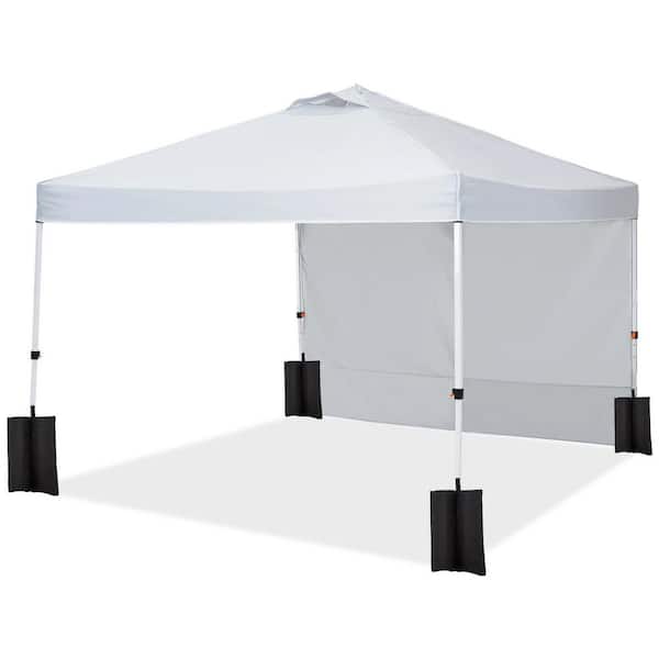10 ft. x 10 ft. Pop Up Canopy Tent with Side Walls-Instant Setup, Waterproof Sun Shelter for Beach, Parties & Outdoor