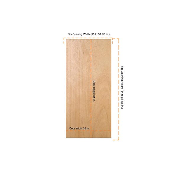 JELD-WEN 36 in. x 84 in. Unfinished Flush Solid Core Hardwood