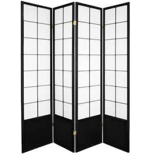 6 ft. Black 4-Panel Room Divider