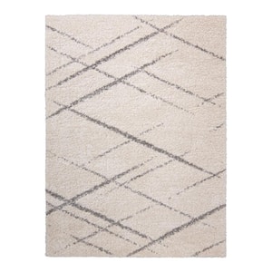 Thayer Corfu Ivory 7 ft. x 10 ft. Abstract Shag Indoor Area Rug
