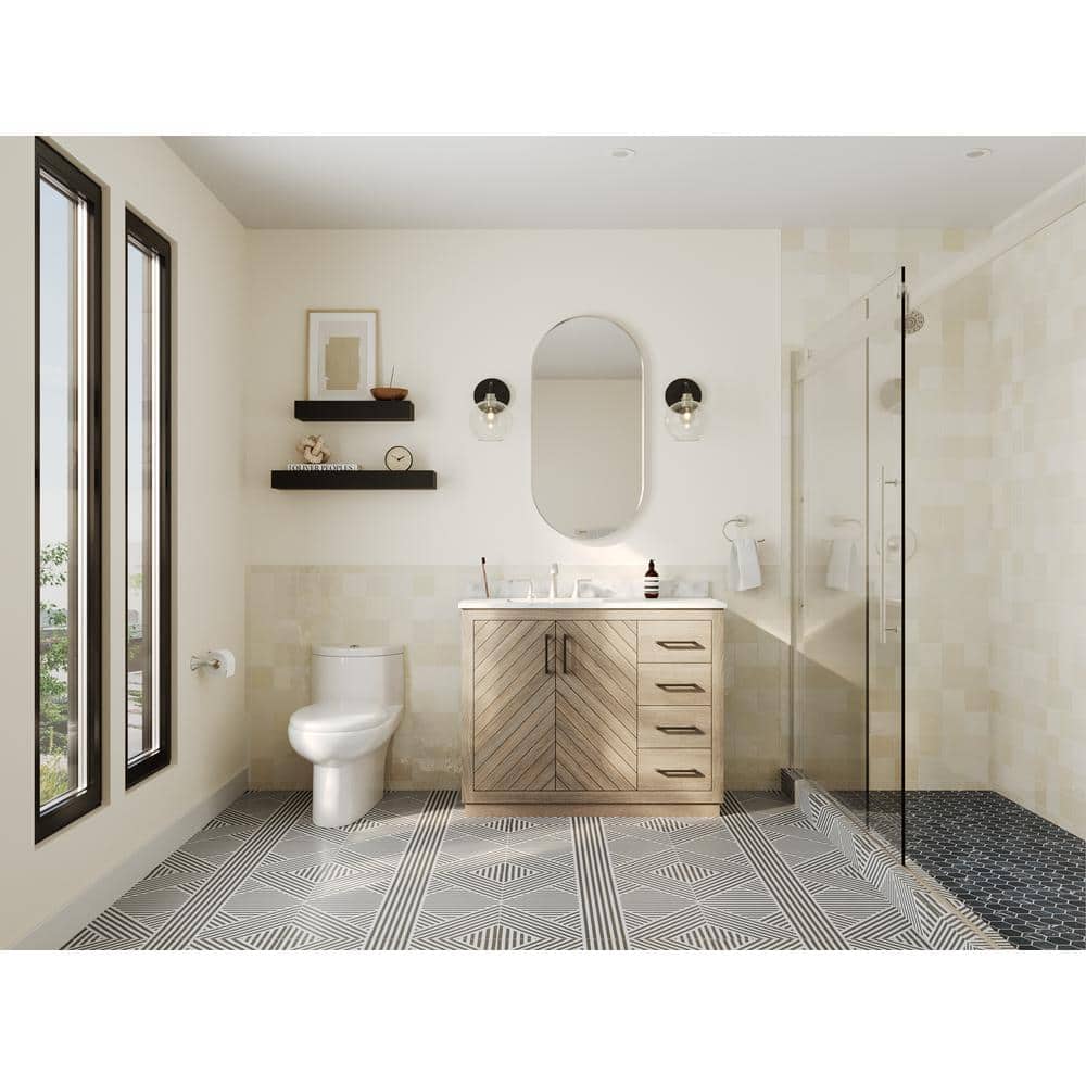 Essential Brushed Nickel 40" x 20" Capsule Vanity Mirror