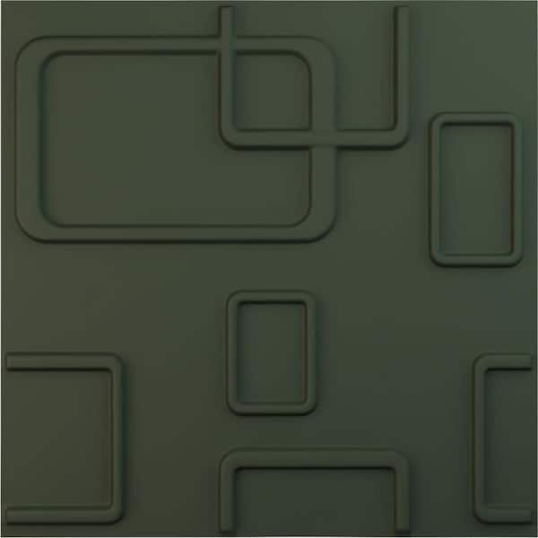 Ekena Millwork 19-5/8-in W x 19-5/8-in H Odessa EnduraWall Decorative 3D Wall Panel Satin Hunt Club Green