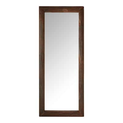 Oversized Dark Stain Wood Frame Classic Floor Mirror (76 in. H x 31 in. W)