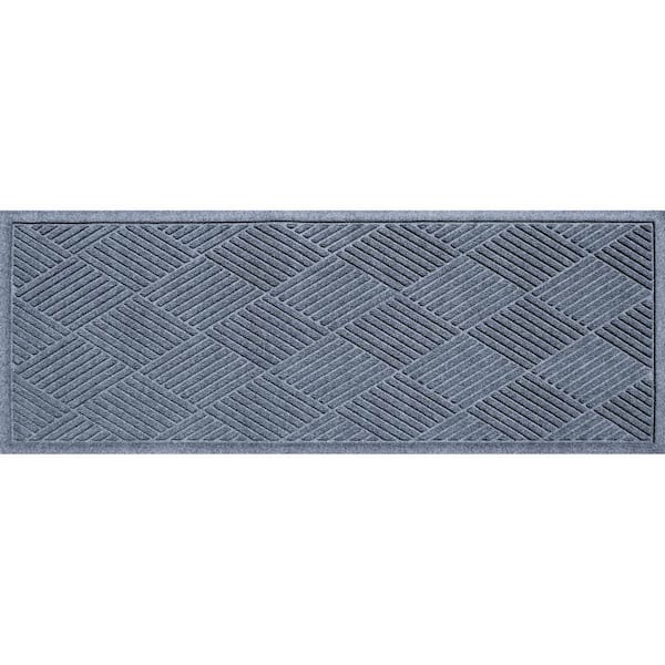 Bungalow Flooring Waterhog Diamonds Bluestone 35 in. x 97 in. PET Polyester Indoor Outdoor Runner Doormat