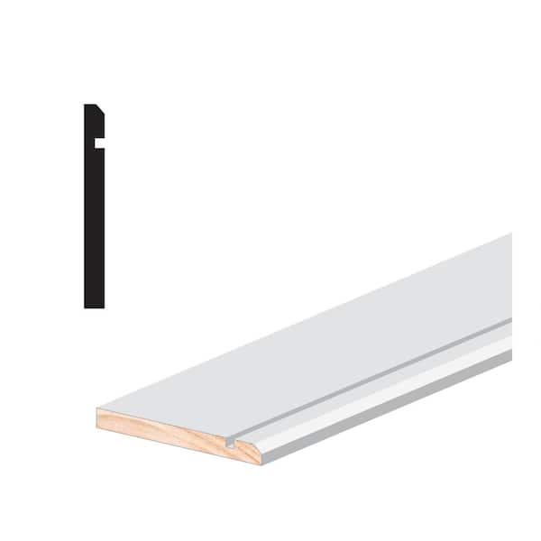 Woodgrain Millwork Timeless Craftsman 525NG 9/16 in. x 5-1/4 in. Primed Pine Finger-Jointed Base Moulding