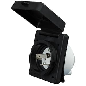 30 Amp Power Inlet - Black