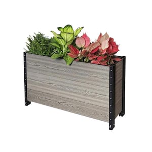 36 in. L x 12 in. W x 21 in. H Elevated Composite Deep Trough Planter in Grey