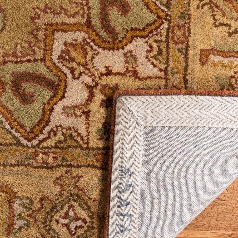 Ivory and Rust Hand-Tufted Wool Round Rug