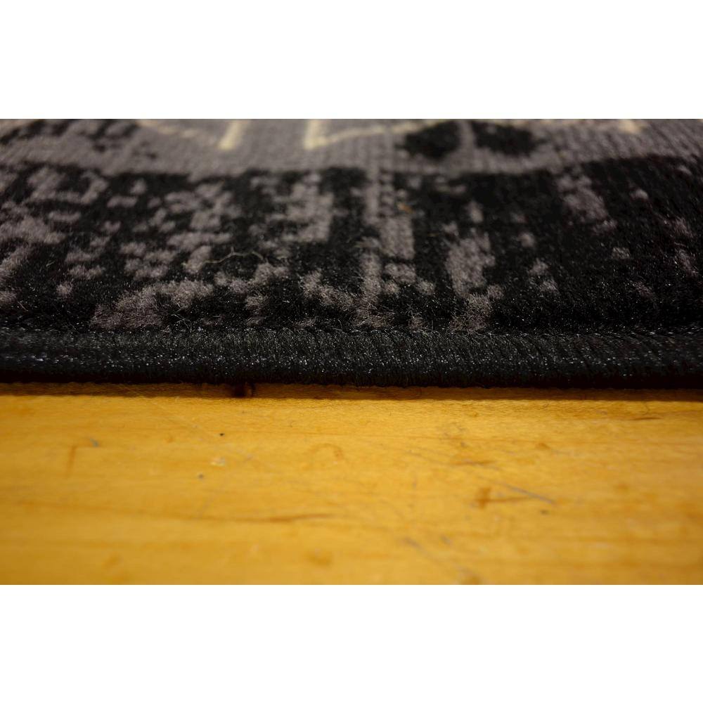 Black and Gray 8' x 10' Synthetic Rectangular Area Rug