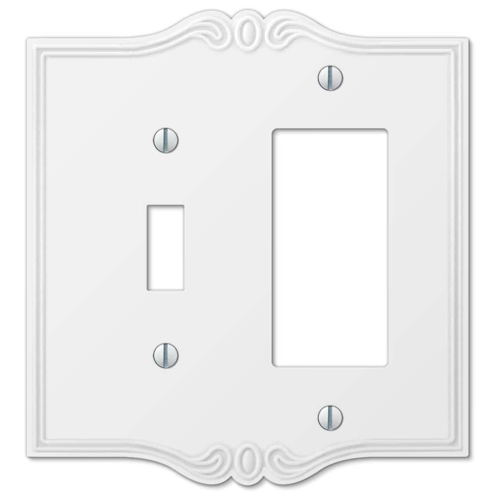 Charleston 2 Gang 1-Toggle and 1-Rocker Composite Wall Plate - White price history on PriceWatchPro