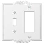 Charleston 2 Gang 1-Toggle and 1-Rocker Composite Wall Plate - White