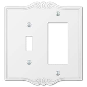 Charleston 2 Gang 1-Toggle and 1-Rocker Composite Wall Plate - White