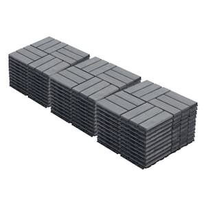 12 in. x 12 in. Square Acacia Wood Deck Tile in Gray, Waterproof, All Weather Use (30 Per Case)