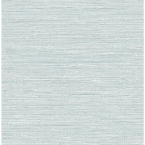 Sheehan Light Blue Faux Grasscloth Textured Non-pasted Paper Wallpaper