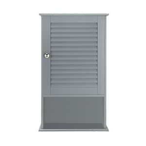 16.5 in. W x 6.5 in. D x 27.5 in. H Gray Bathroom Storage Wall Cabinet Single Door with Adjustable Shelf and Open Shelf