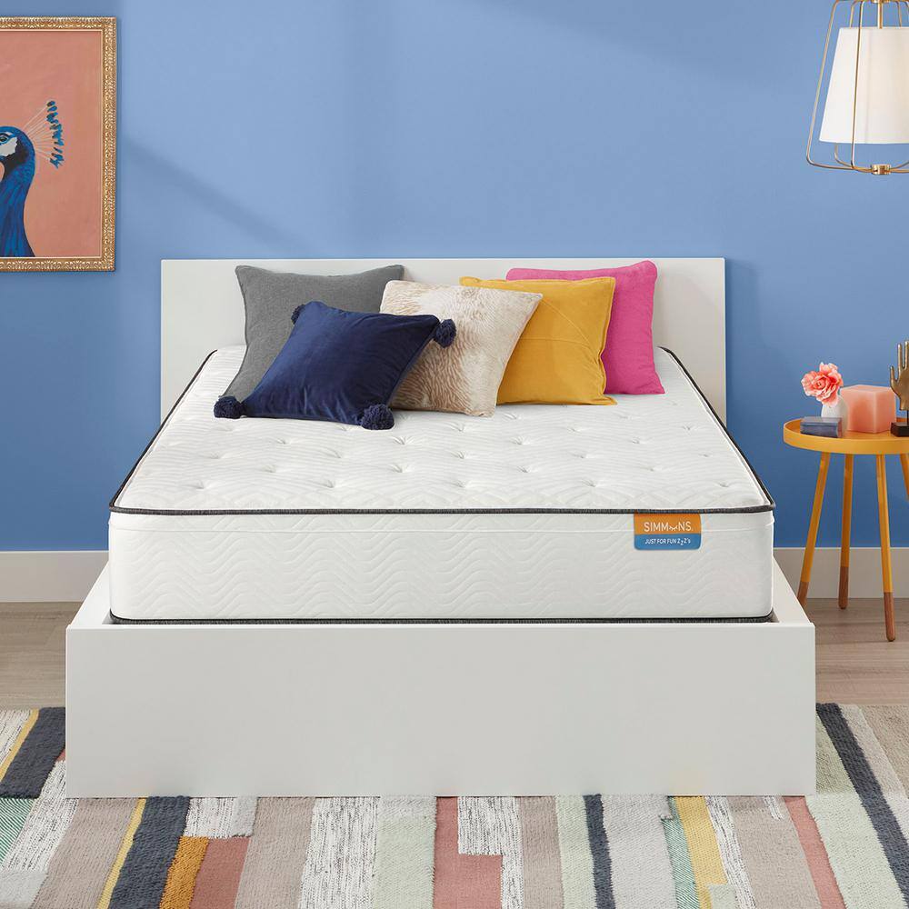 Simmons Alexandria 11.5 in. Medium Innerspring Queen Mattress Set 7008125959950 The Home Depot