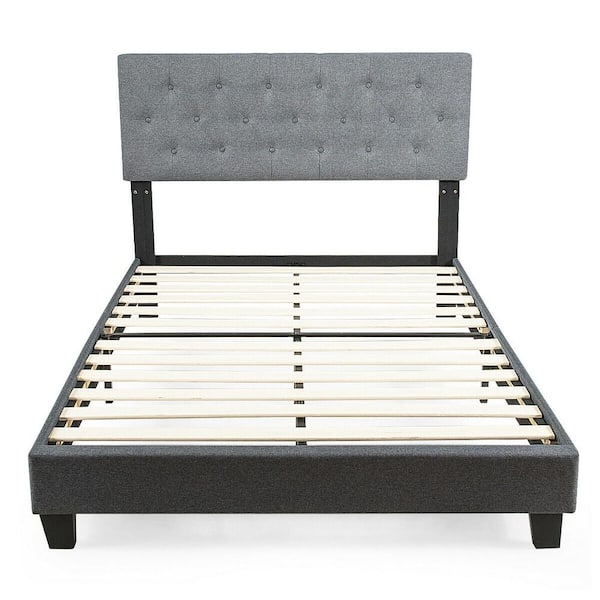 URTR 80 in. W Gray Modern King Size Platform Bed Frame with Headboard and  Footboard, Wood Bed Frame and Center Support Legs T-01163-E - The Home Depot