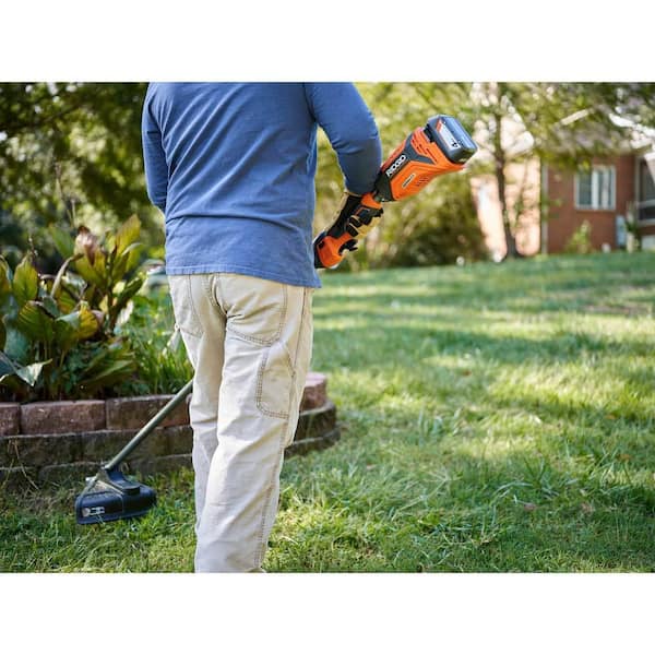 RIDGID 18V Cordless 14 in. Attachment Capable String Trimmer Kit with 8.0 Ah MAX Output EXP Lithium Ion Battery R01201BVNM AC840080 The Home Depot