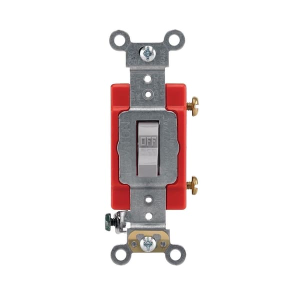 Leviton 15/20 Amp Single-Pole Industrial Toggle Switch, Gray