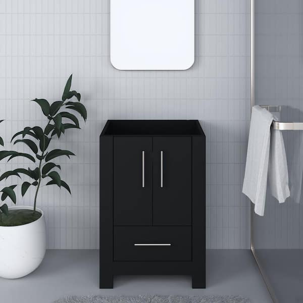 VOLPA USA AMERICAN CRAFTED VANITIES Boston 24 in. W x 20 in. D x 34 in. H Bath Vanity Cabinet Only in Black