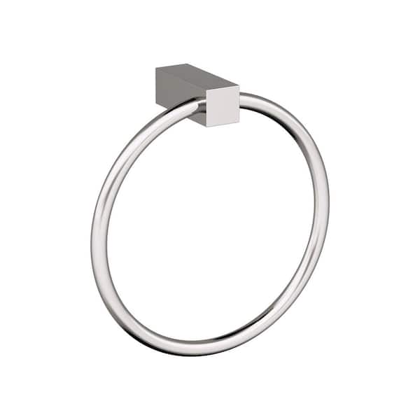 Monument Wall Mounted Towel Ring in Polished Nickel