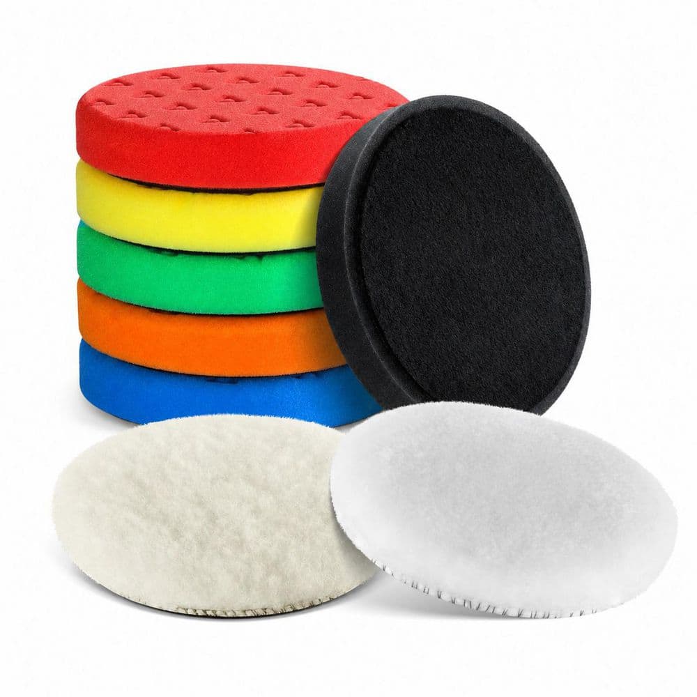 5.5 Inch Sponge Wool Buffing Pads Kit with High-Density Polishing for Car Buffer Polisher (8 pcs) price history on PriceWatchPro