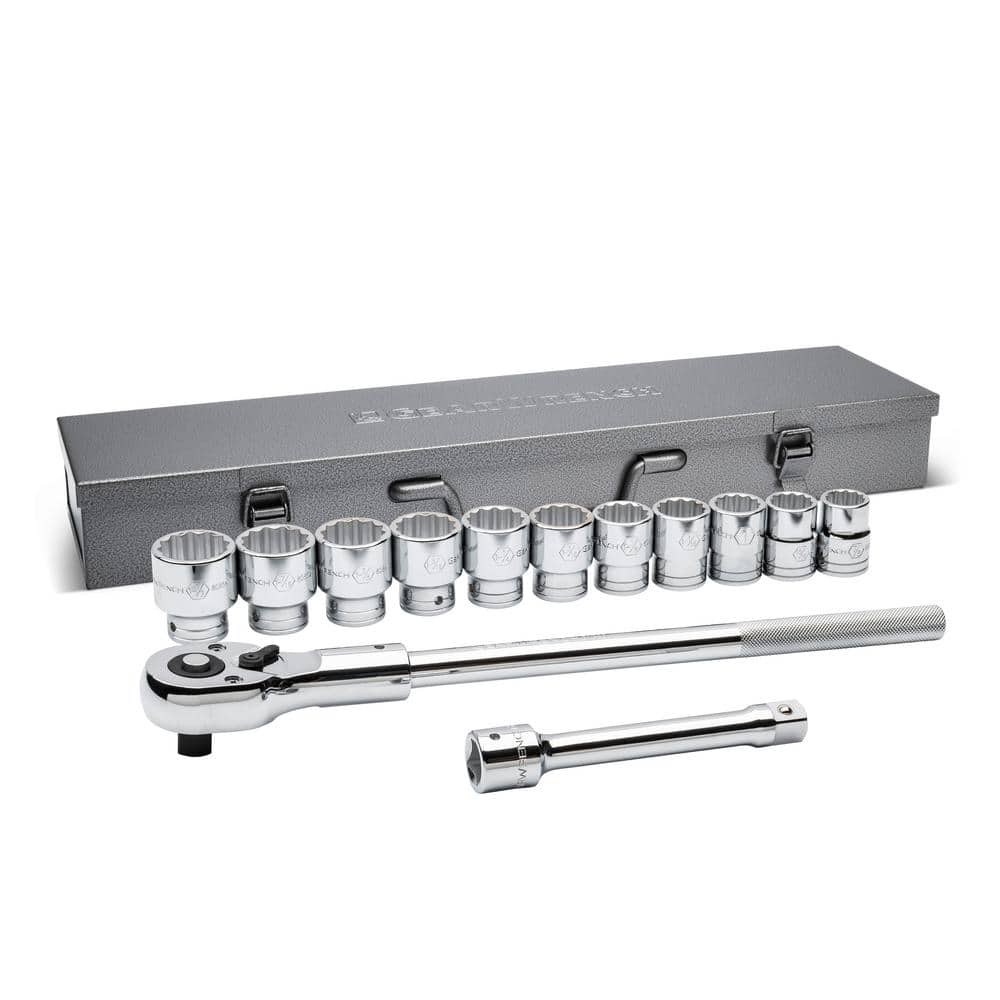 3/4 in. Drive 12-Point SAE 24-Tooth Ratchet and Socket Mechanics Tool Set (