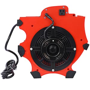 13.4 in. 3-Speeds Drum Fan in Red with Built-in Overload Protection, 4 Angle Position, Heavy-Duty Floor and Carpet Dryer