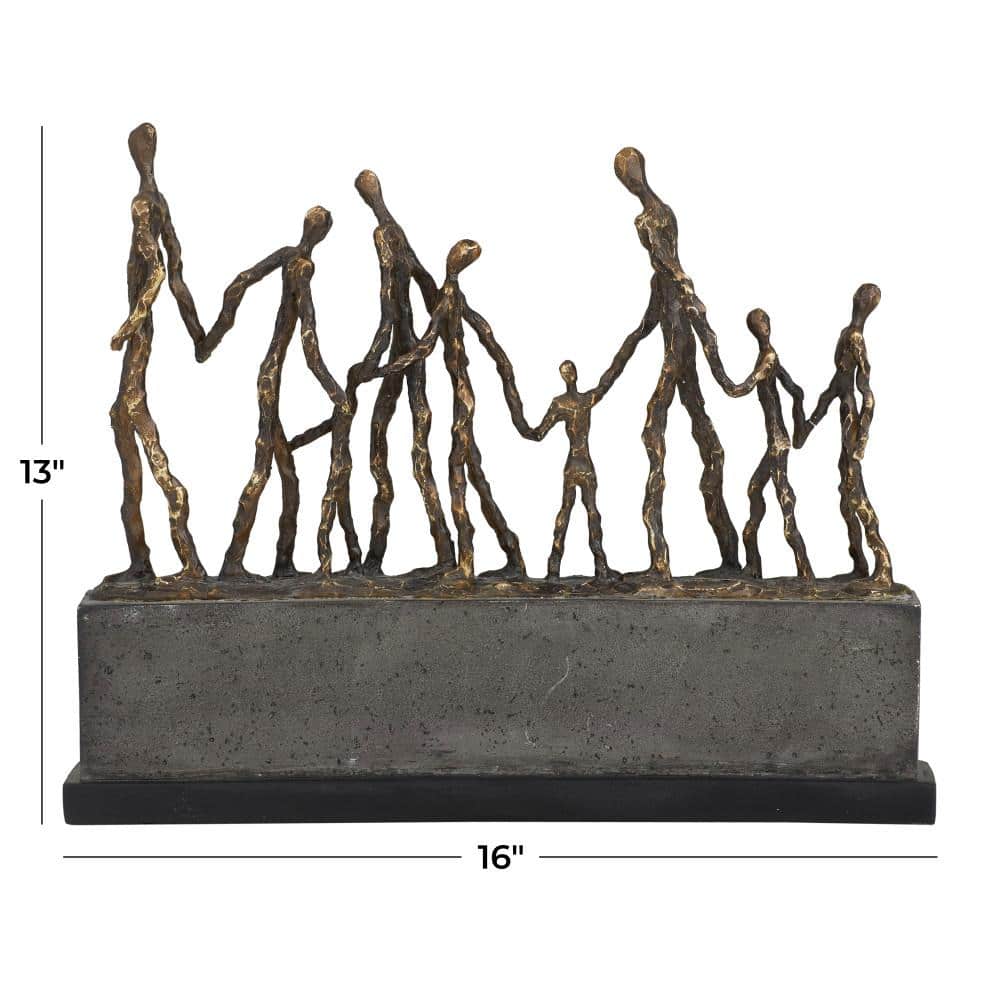 Transitional Art Deco Dark Wood Women Sculpture Trio