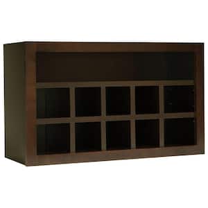 Shaker Assembled 30x18x12 in. Wall Flex Kitchen Cabinet with Shelves and Dividers in Java