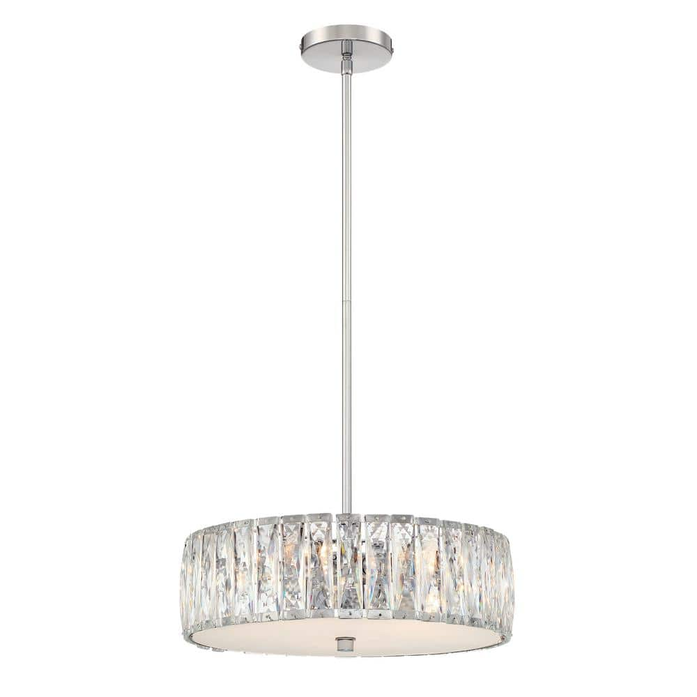 5-Light Chrome Pendant with Clear Crystal Shade -  Eurofase, 38499-012