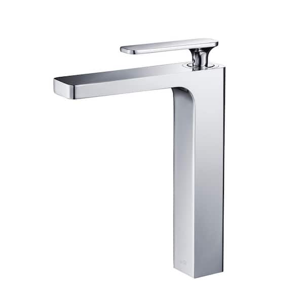 Single Handle Lever Handle Single Hole Bathroom Sink Faucet with Supply Lines and Adjustable Flow Rate in Chrome