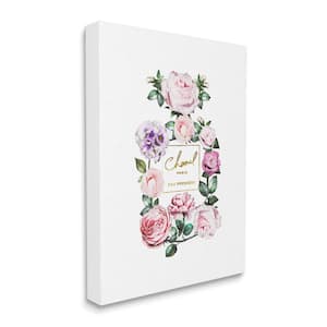 Stupell Industries Spring Garden Rose Florals Glam Perfume Bottle, Designed by Amanda Greenwood Canvas Wall Art, 16 x 20, Pink