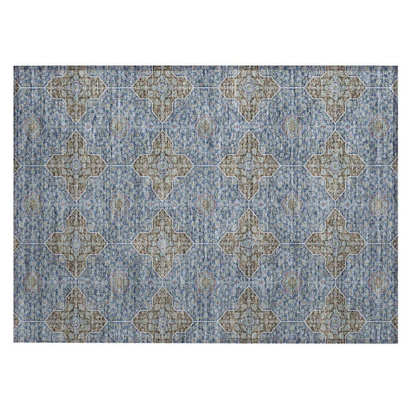 Chantille Machine Washable Indoor/Outdoor Abstract ACN2410 Navy 2 ft. x 3 ft. Accent Rug