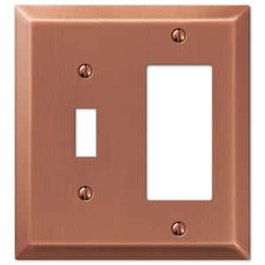 Metallic 2 Gang 1-Toggle and 1-Rocker Steel Wall Plate - Antique Copper