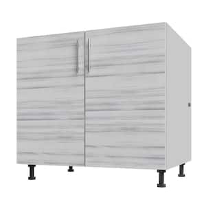Miami White Wash Matte 36 in. x 27 in. x 34.5 in. Flat Panel Stock Assembled Base Kitchen Cabinet Full Height