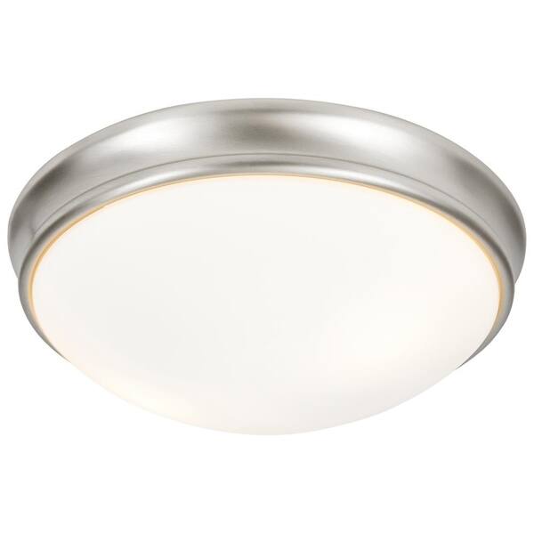 Access Lighting - Atom 14 in. 3-Light Brushed Steel Flush Mount