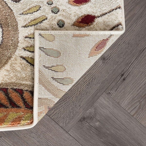 Tayse Rugs Capri Abstract Ivory 8 ft. x 10 ft. Indoor Area Rug