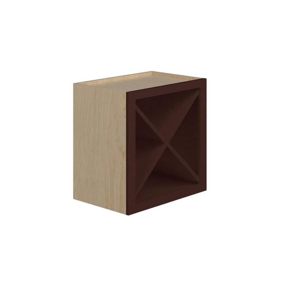 Charlotte Raised 18 in. W x 18 in. H x 12 in. D in Bordeaux Plywood Assembled Wine Wall Cabinet price history on PriceWatchPro