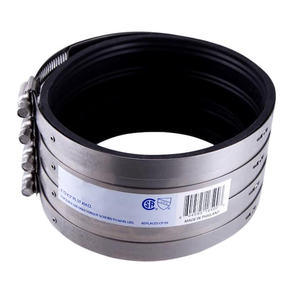 PLUMBFLEX Shielded 5 in. Steel Transition Coupling Connects Cast Iron to Plastic or Extra Heavy Cast Iron