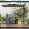 Unbranded Gray Aluminum Modern Curved Outdoor Lounge Chair Patio Dining Chair with Stylish Rope-Weave Design and Gray Cushions zx-686