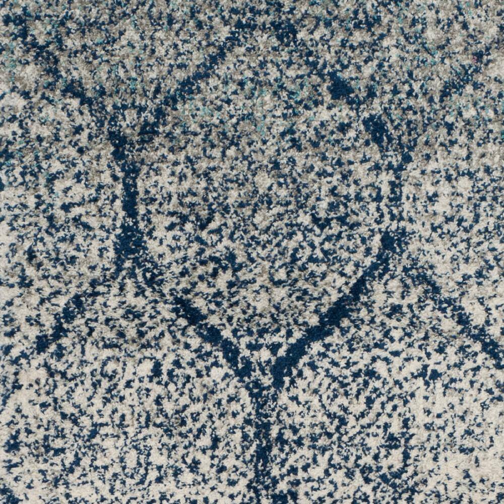 Navy and Silver Synthetic 26" Easy-Care Hand-Knotted Rug