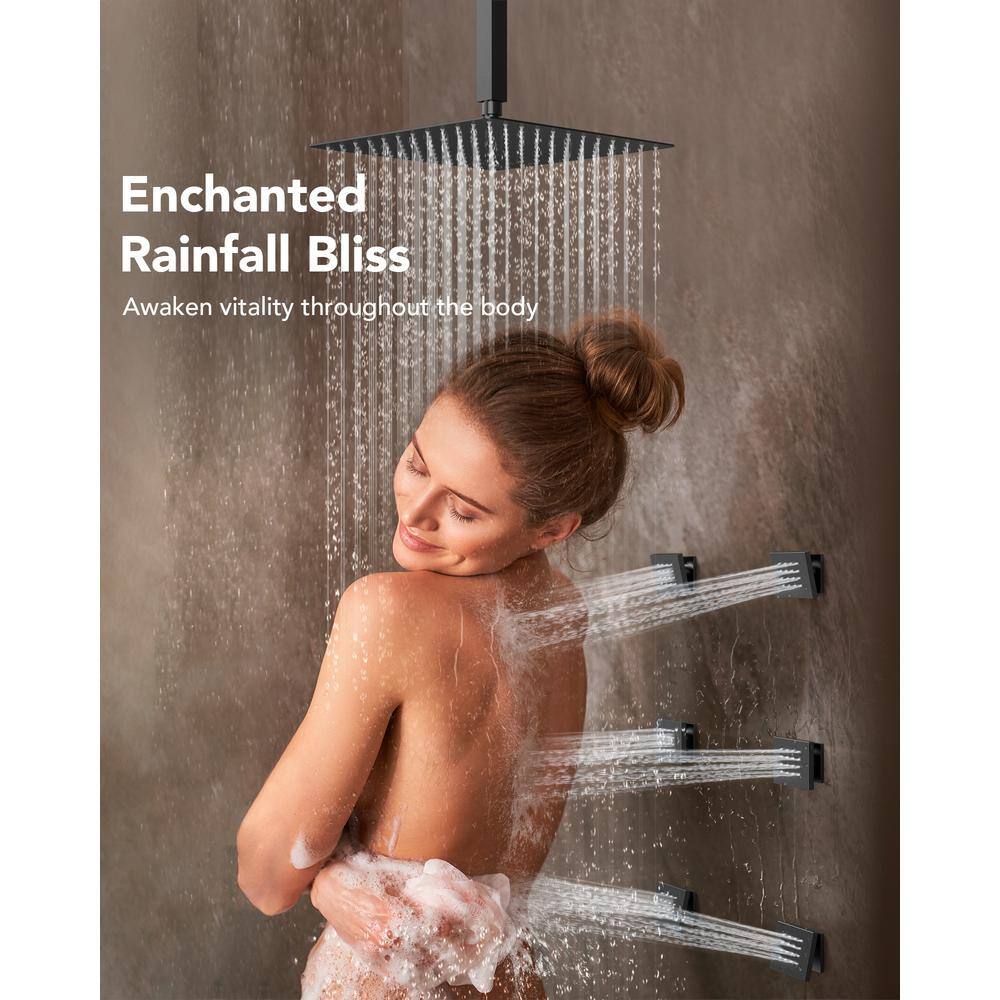 DualJetSpa 12" Gold Dual Shower Head with Body Jets