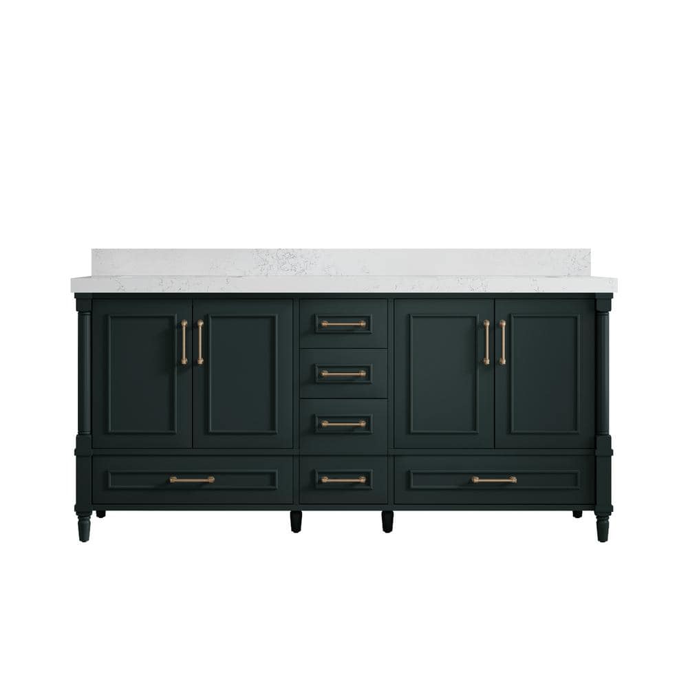 Hudson 72 in. W x 22 in. D x 36 in. H Double Sink Bath Vanity in Dark Green with 2 in. Empira Quartz Top price history on PriceWatchPro