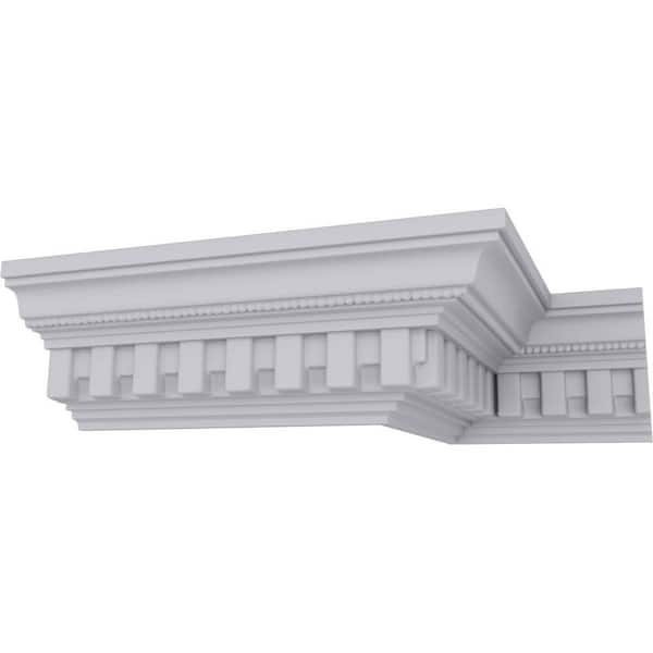 Ekena Millwork SAMPLE - 3-7/8 in. x 12 in. x 4 in. Polyurethane Kepler Dentil with Bead Crown Moulding