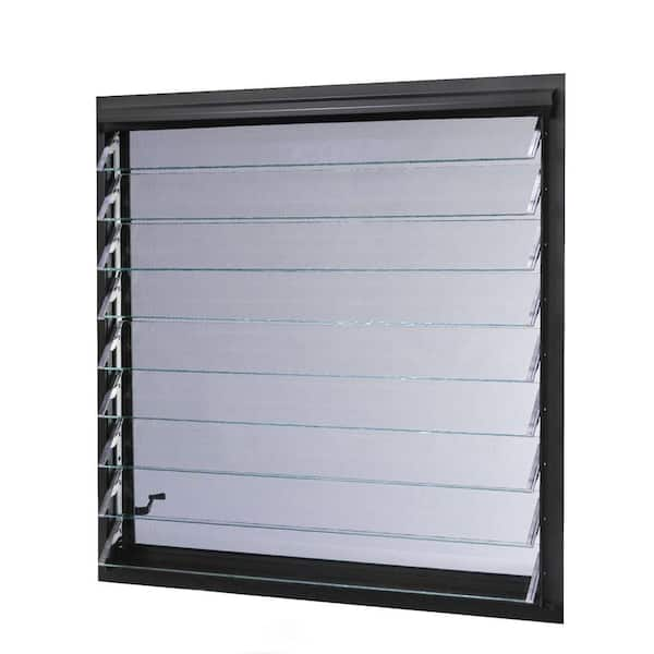 TAFCO WINDOWS 35 In. X 33.875 In. Jalousie Utility Louver Aluminum ...