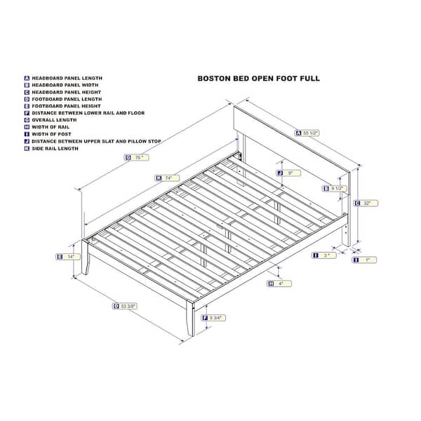 Boston Full Bed in Walnut