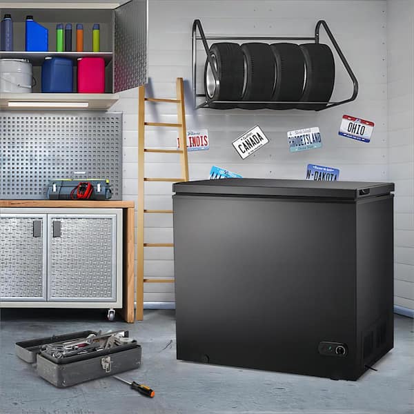 32.17 in. W Garage Ready 7.0 cu. ft. Manual Defrost Chest Freezer in Black with Adjustable Temperature Controls